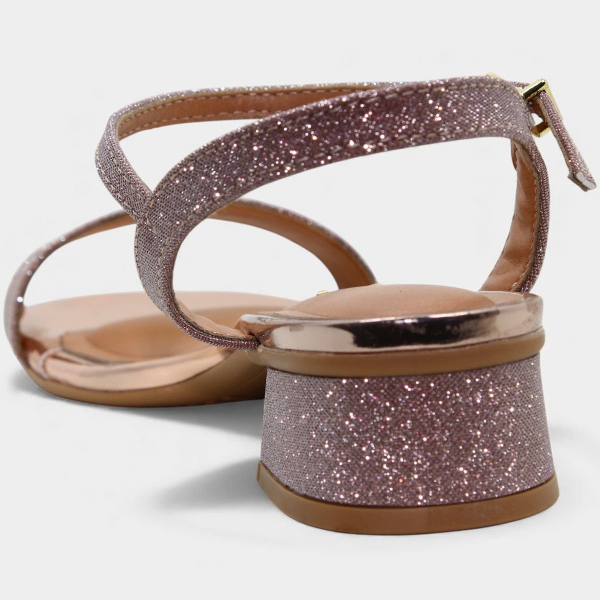 Sandália Vizzano Salto Baixo Glitter Feminina - Rosê Rosé 4