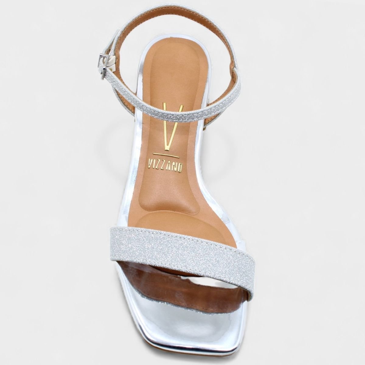 Sandália Vizzano Salto Baixo Glitter Feminina - Prata Prata 3