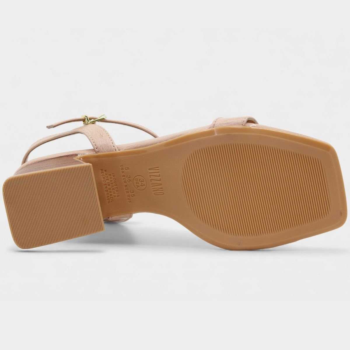 Sandália Vizzano Salto Bloco Amadeirado Feminina - Bege Bege 5