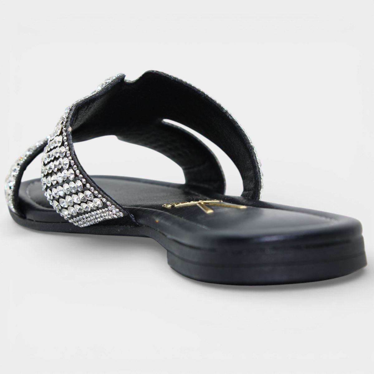 Rasteira Vizzano H Strass Feminina - Preto Prata 4