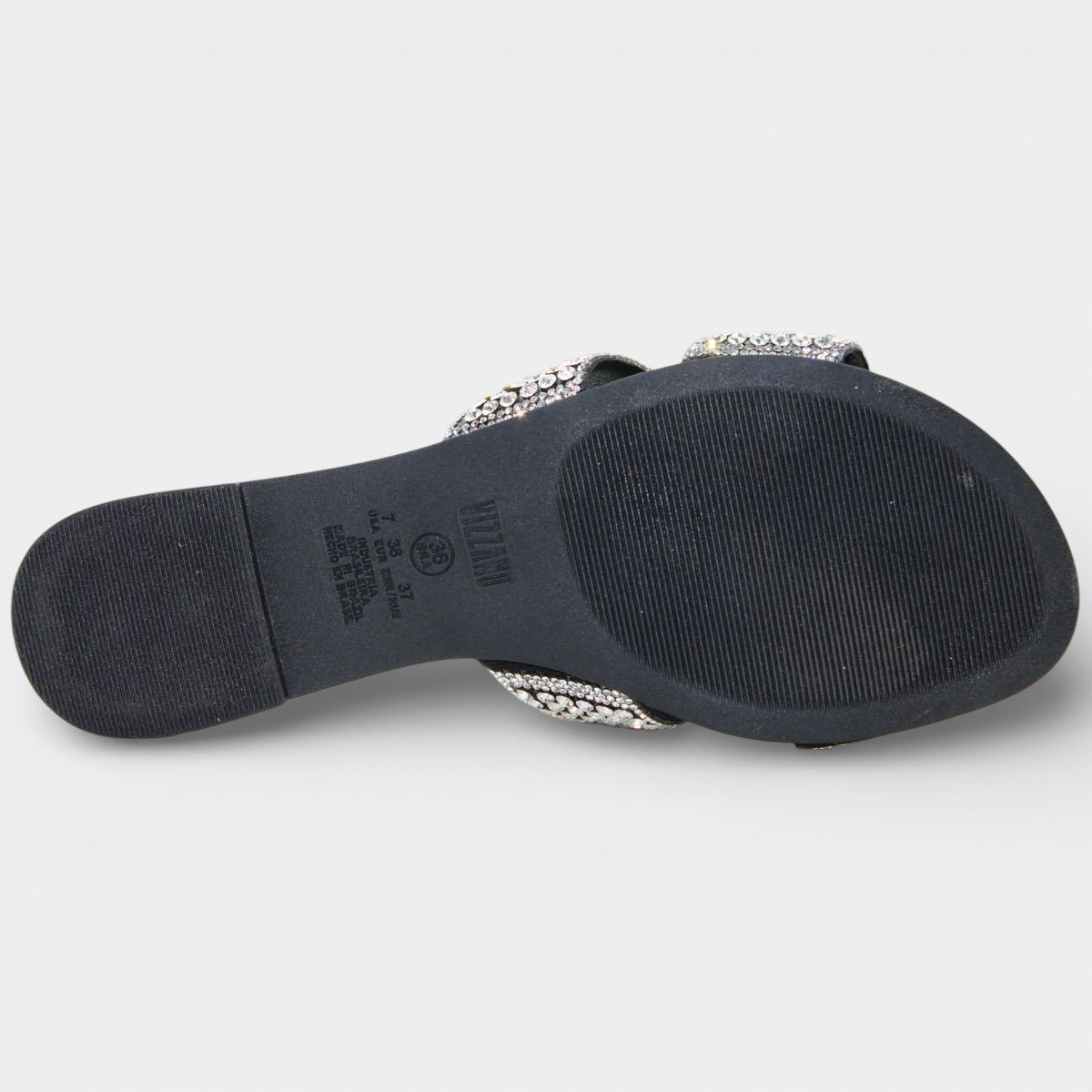 Rasteira Vizzano H Strass Feminina - Preto Prata 5