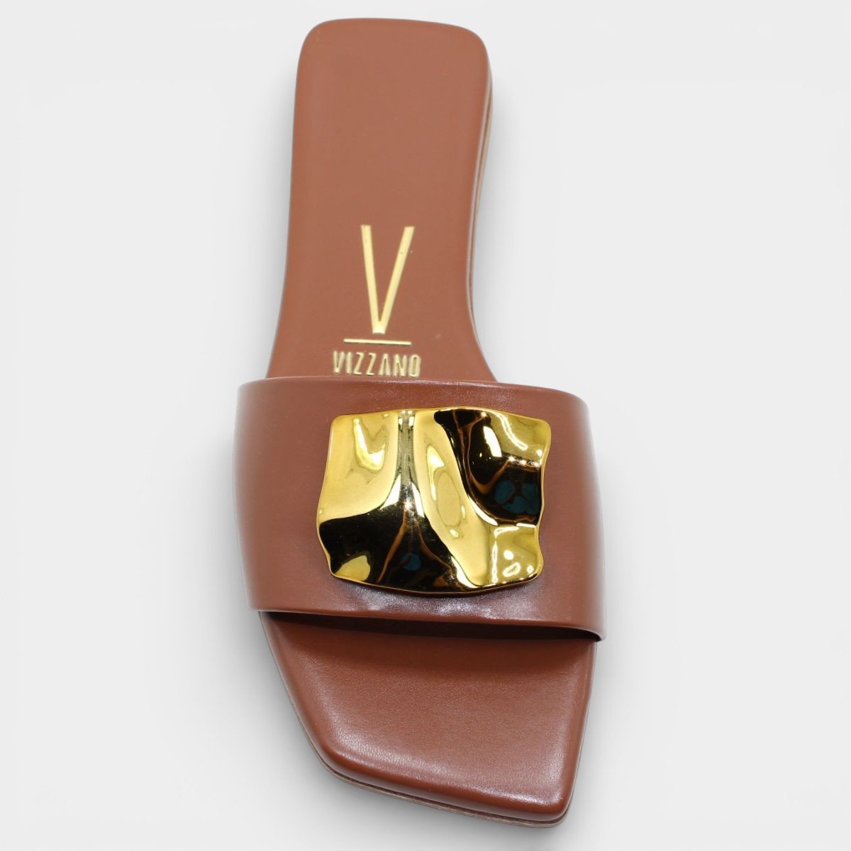Rasteira Vizzano Detalhe Metálico Feminina - Marrom Escuro Marrom 3