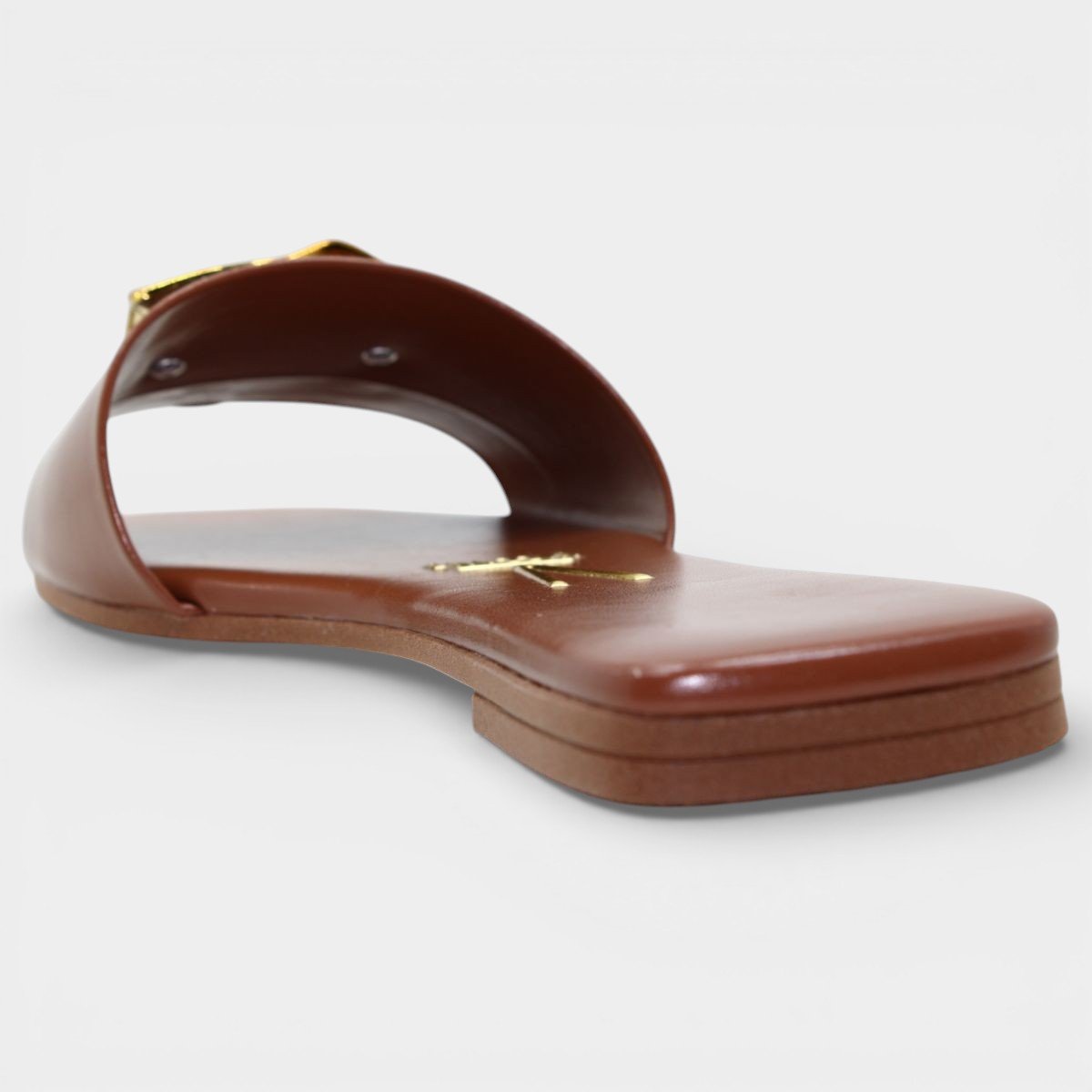 Rasteira Vizzano Detalhe Metálico Feminina - Marrom Escuro Marrom 4