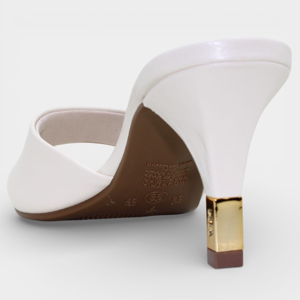 Tamanco Via Marte Salto Fino Detalhe Feminino - Branco Branco 4