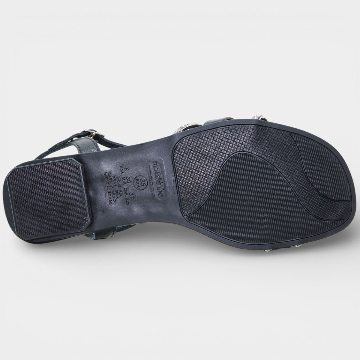 Sandália Infantil Molekinha Strass Apliques Menina - Preto Preto 4