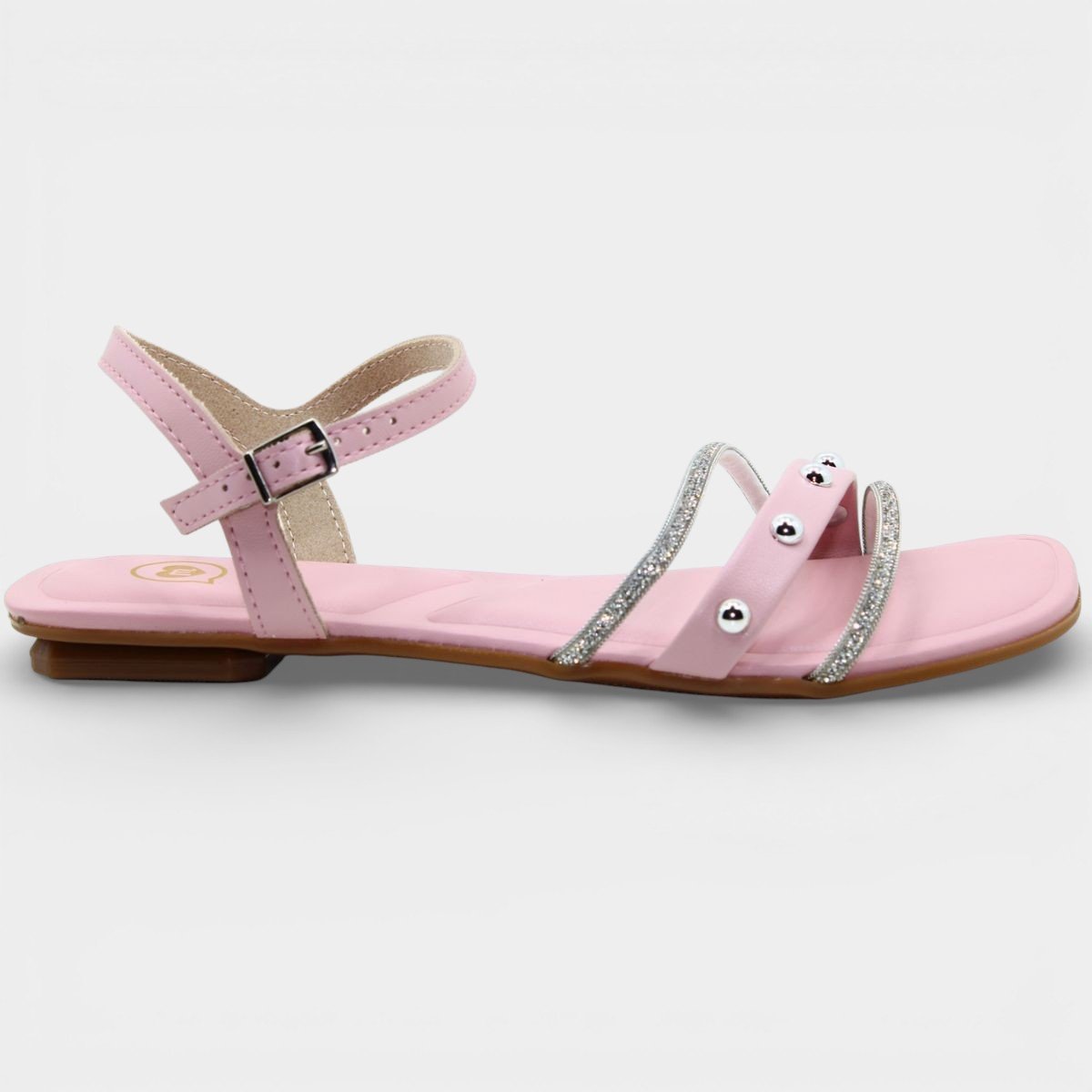 Sandália Infantil Molekinha Strass Apliques Menina - Rosa Rosa 2
