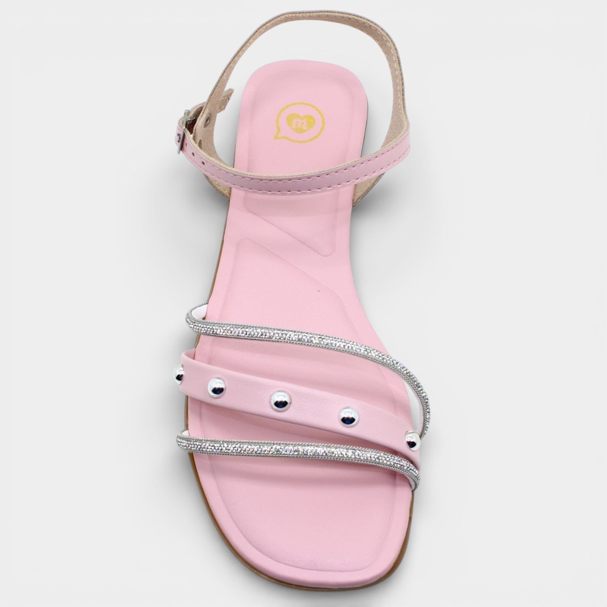 Sandália Infantil Molekinha Strass Apliques Menina - Rosa Rosa 3