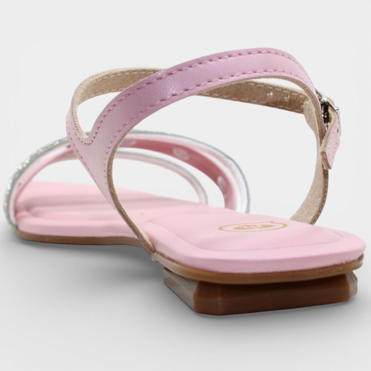 Sandália Infantil Molekinha Strass Apliques Menina - Rosa Rosa 4