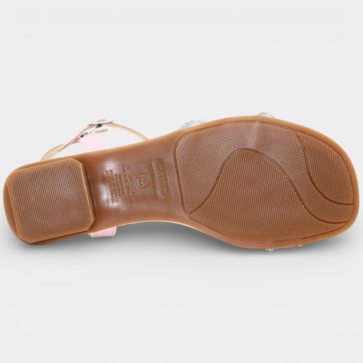 Sandália Infantil Molekinha Strass Apliques Menina - Rosa Rosa 5