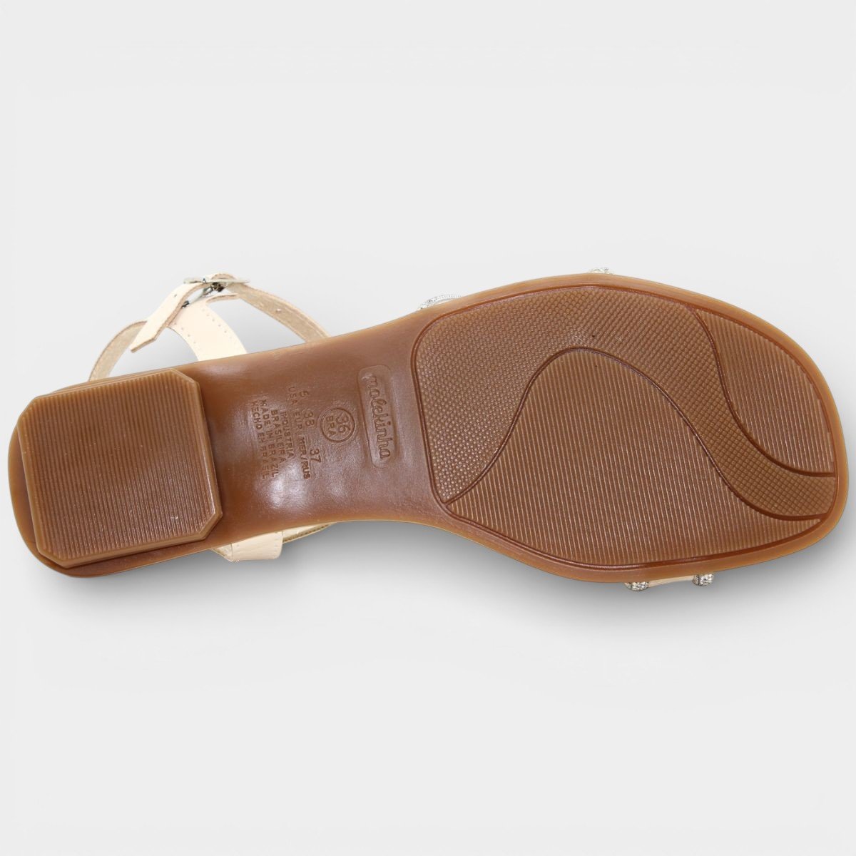 Sandália Infantil Molekinha Strass Apliques Menina - Creme Bege 5