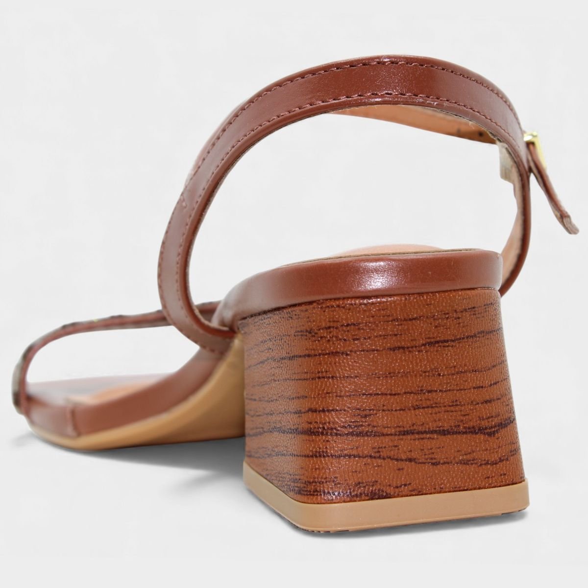 Sandália Vizzano Salto Bloco Strass Bicolor Feminina - Marrom Marrom 4