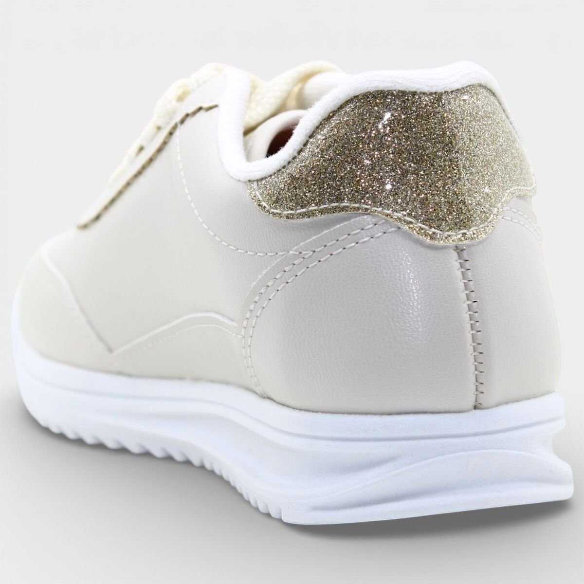 Tênis Molekinha Infantil Menina - Off White e Dourado Branco 4
