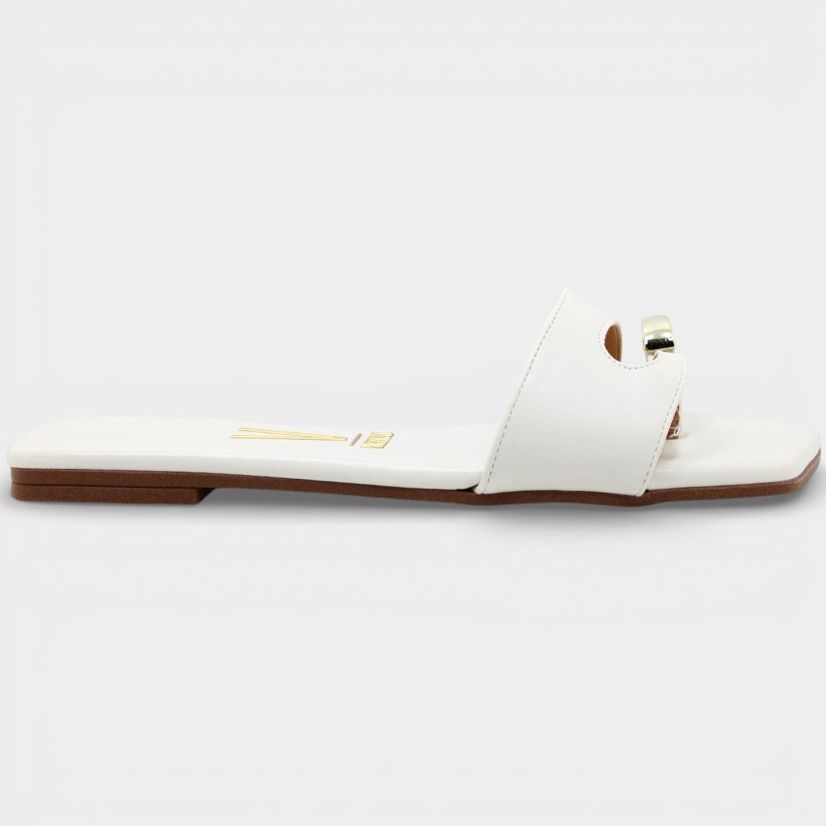Rasteira Vizzano Detalhe Anel Feminina - Off White Branco 2