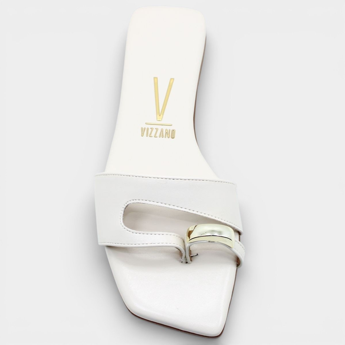 Rasteira Vizzano Detalhe Anel Feminina - Off White Branco 3