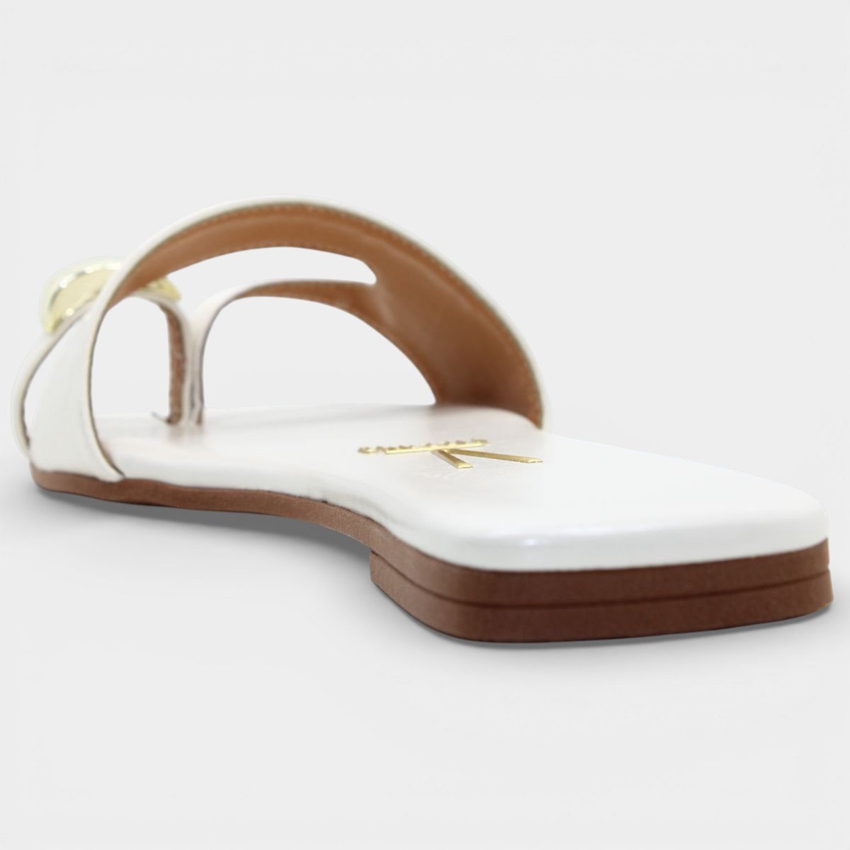 Rasteira Vizzano Detalhe Anel Feminina - Off White Branco 4