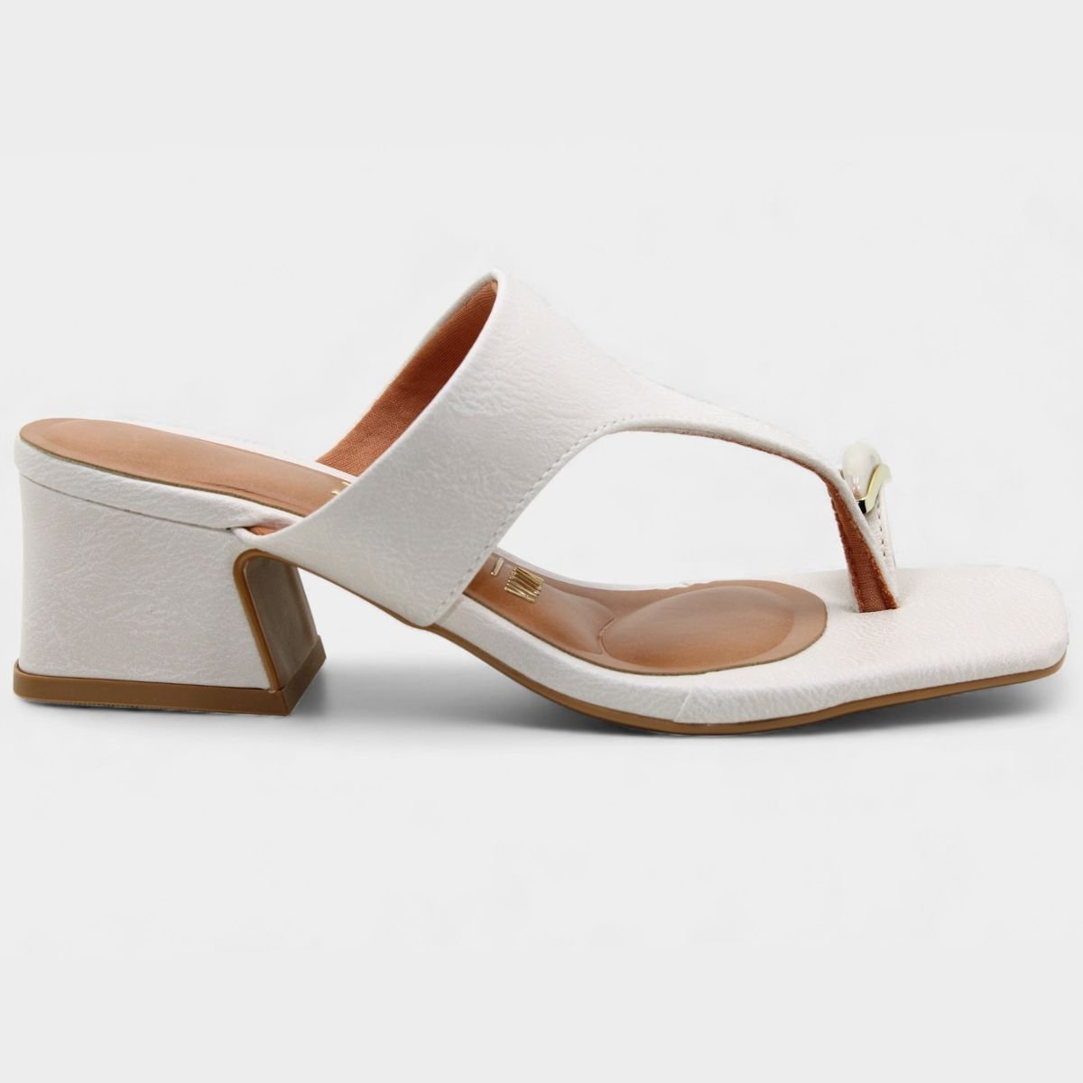 Tamanco Vizzano Salto Baixo Bloco Detalhe Feminina - Off White Off White 2