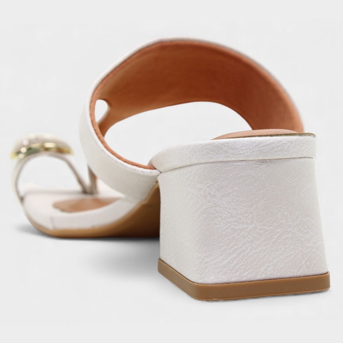Tamanco Vizzano Salto Baixo Bloco Detalhe Feminina - Off White Off White 4