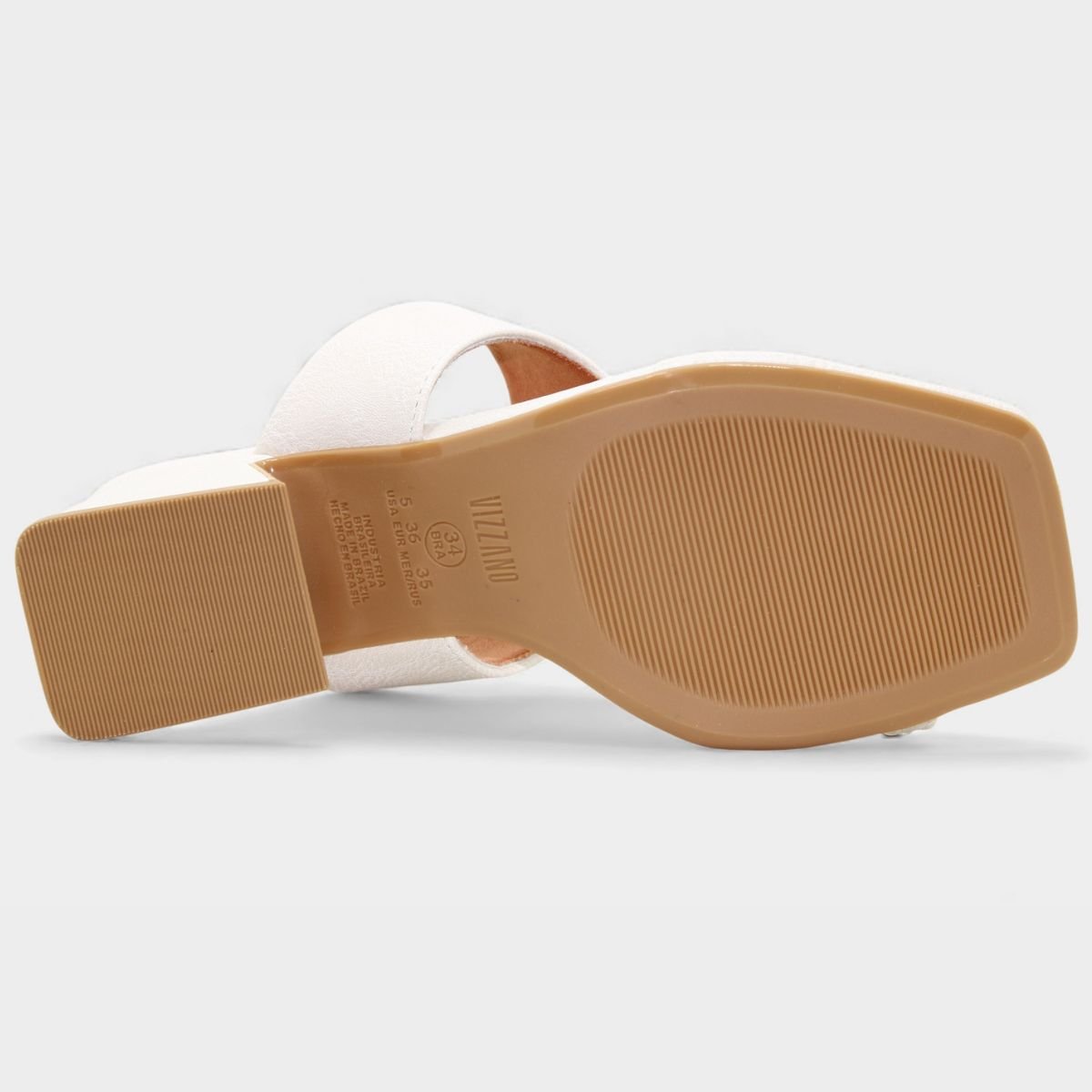 Tamanco Vizzano Salto Baixo Bloco Detalhe Feminina - Off White Off White 5