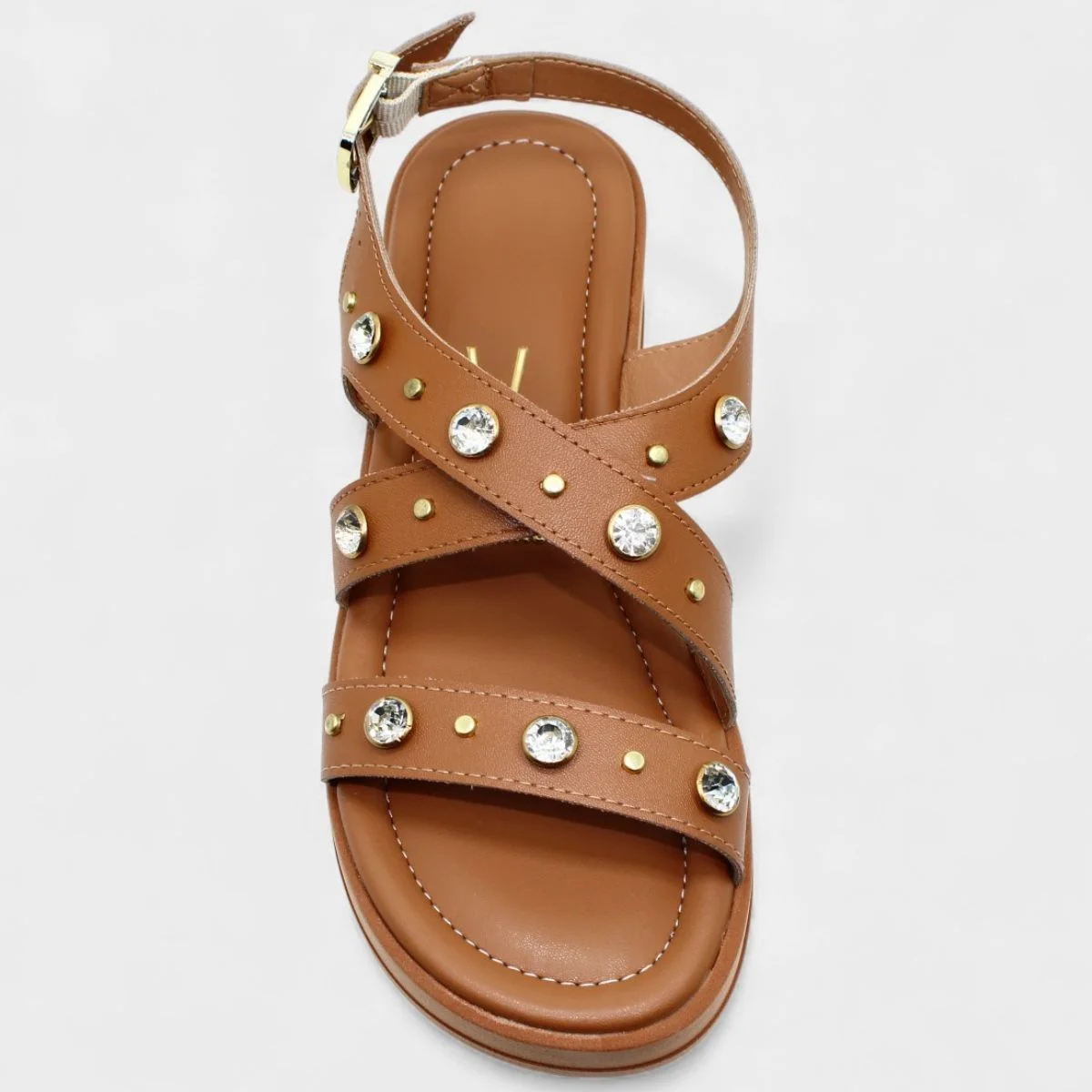 Papete Vizzano Plataforma Apliques Feminina - Caramelo Marrom 3