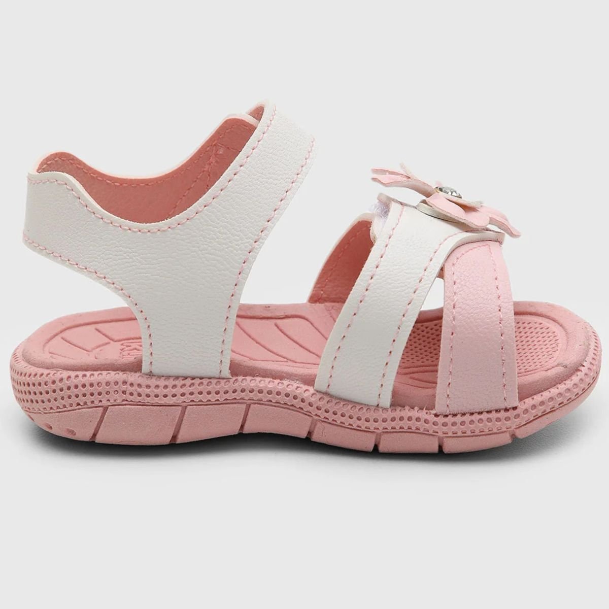 Sandália Infantil Klin Tic Tac Menina - Rosa e Branco Branco 4