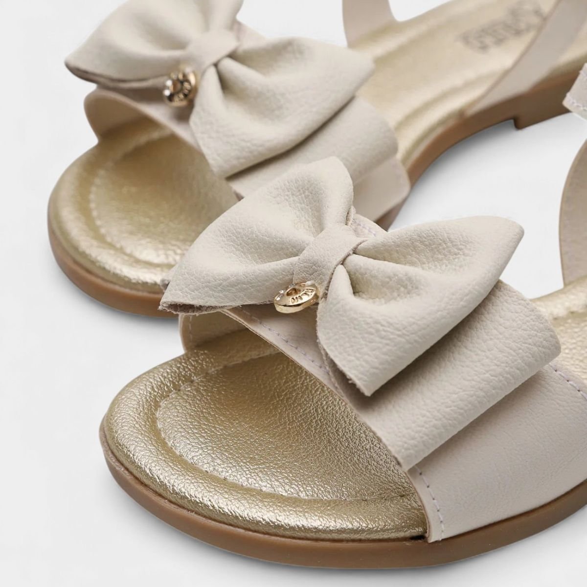 Sandália Klin Infantil Suami Mini Laço Menina - Off White Off White 3