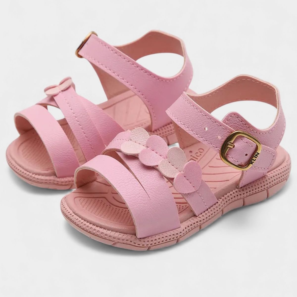 Sandália Infantil Klin Tic Tac Coração Menina - Rosa