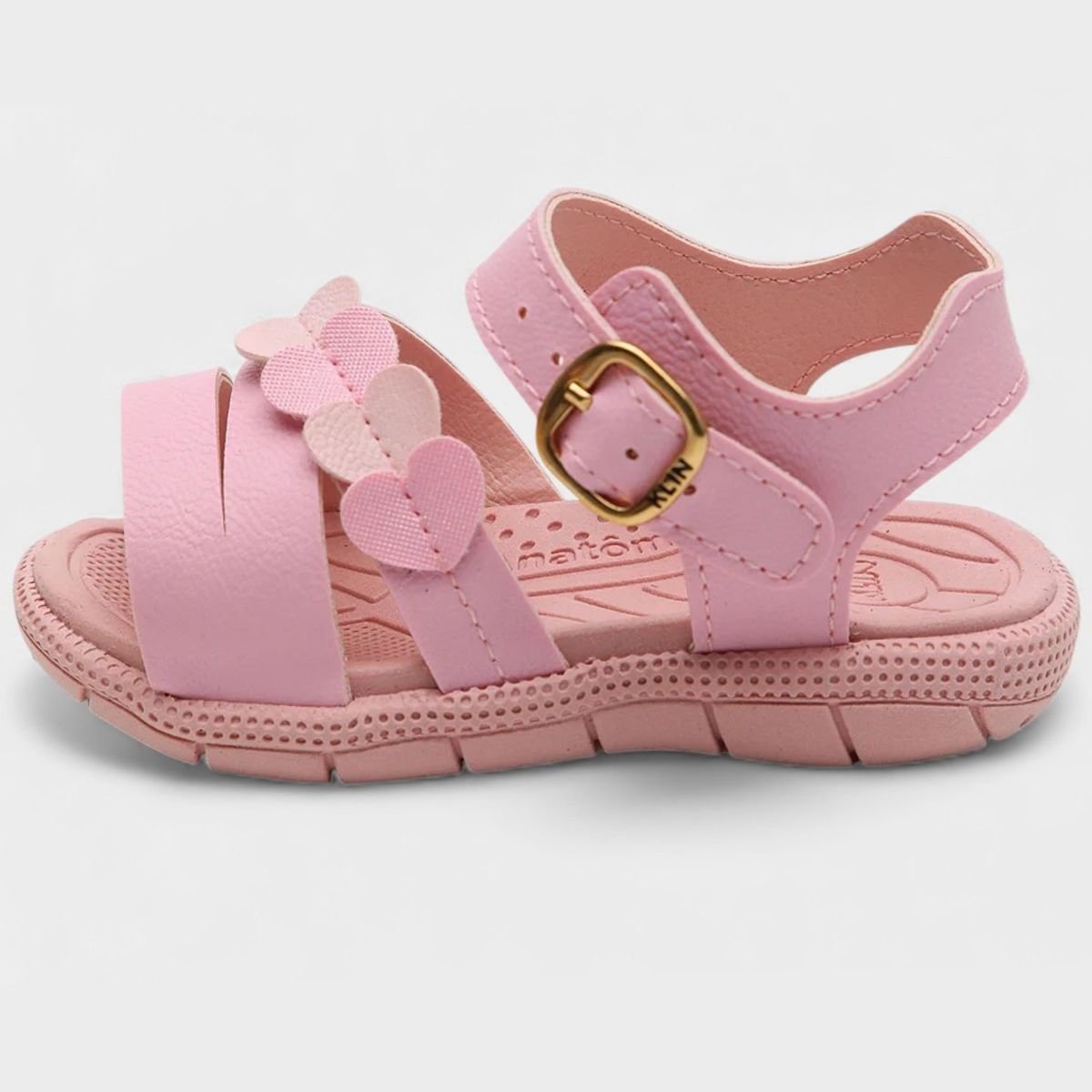 Sandália Infantil Klin Tic Tac Coração Menina - Rosa Rosa 2