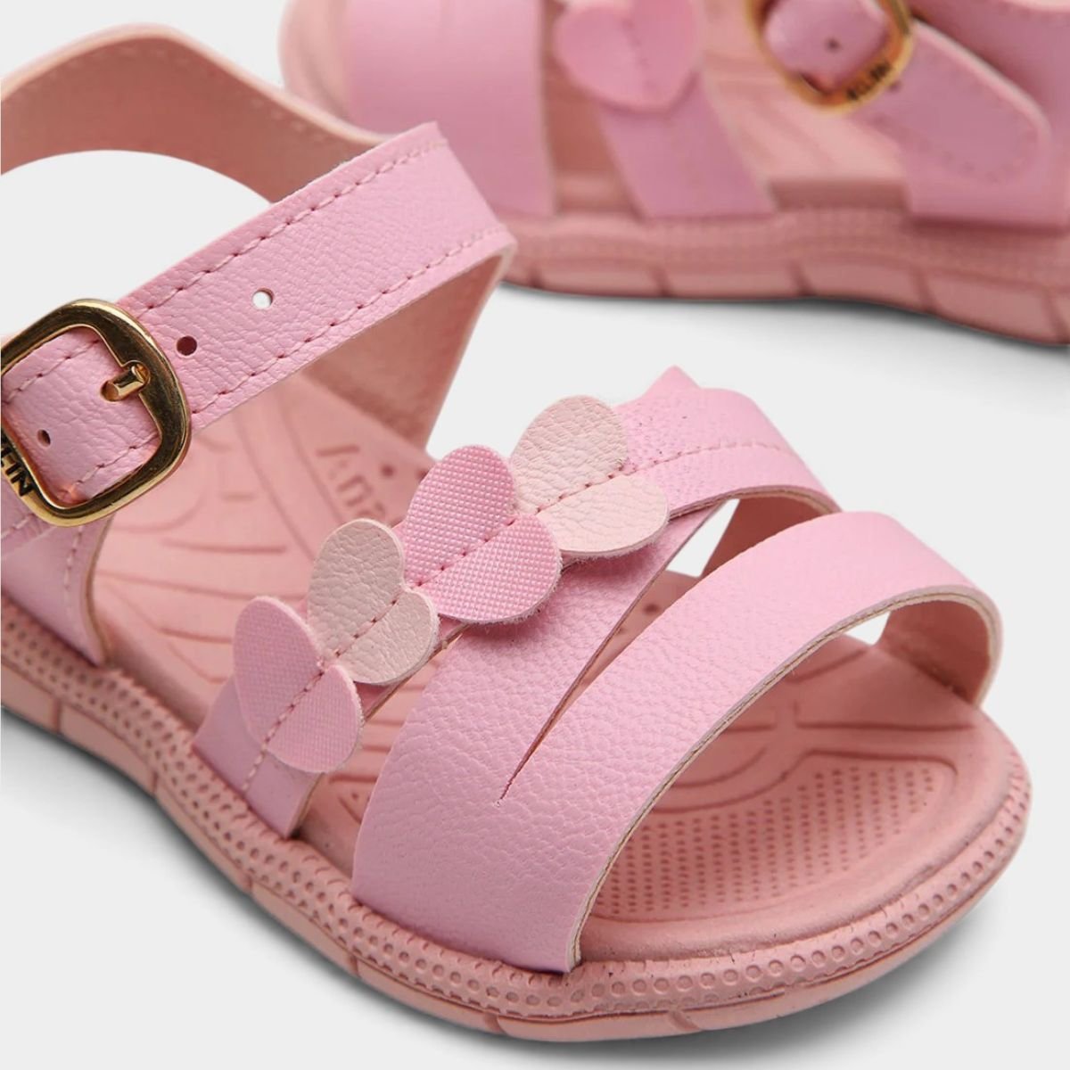 Sandália Infantil Klin Tic Tac Coração Menina - Rosa Rosa 3