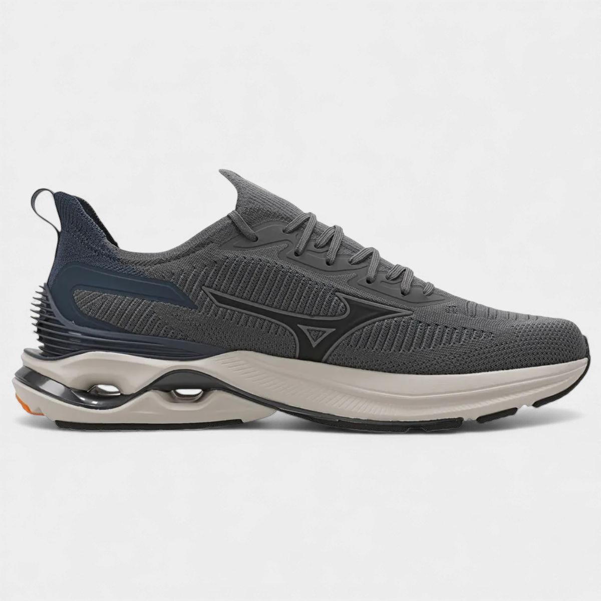 Tênis de Corrida Masculino Mizuno Wave Mirai 7 - Cinza e Laranja Cinza 3