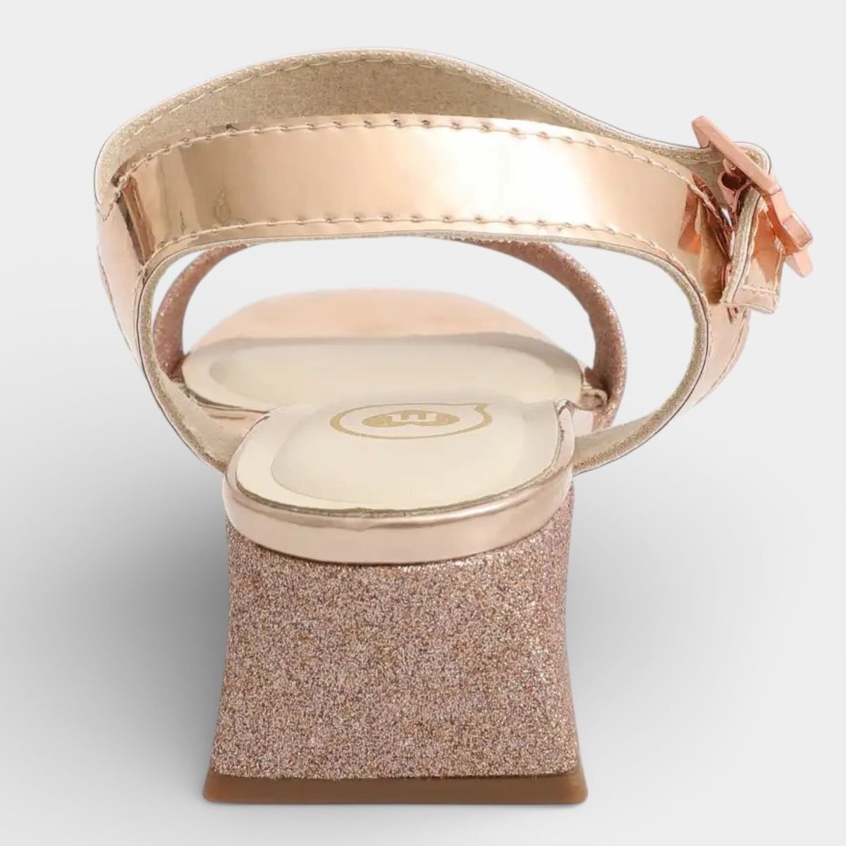 Sandália Infantil Molekinha Glitter Metalizada Salto Bloco - Rosa Rosé 4