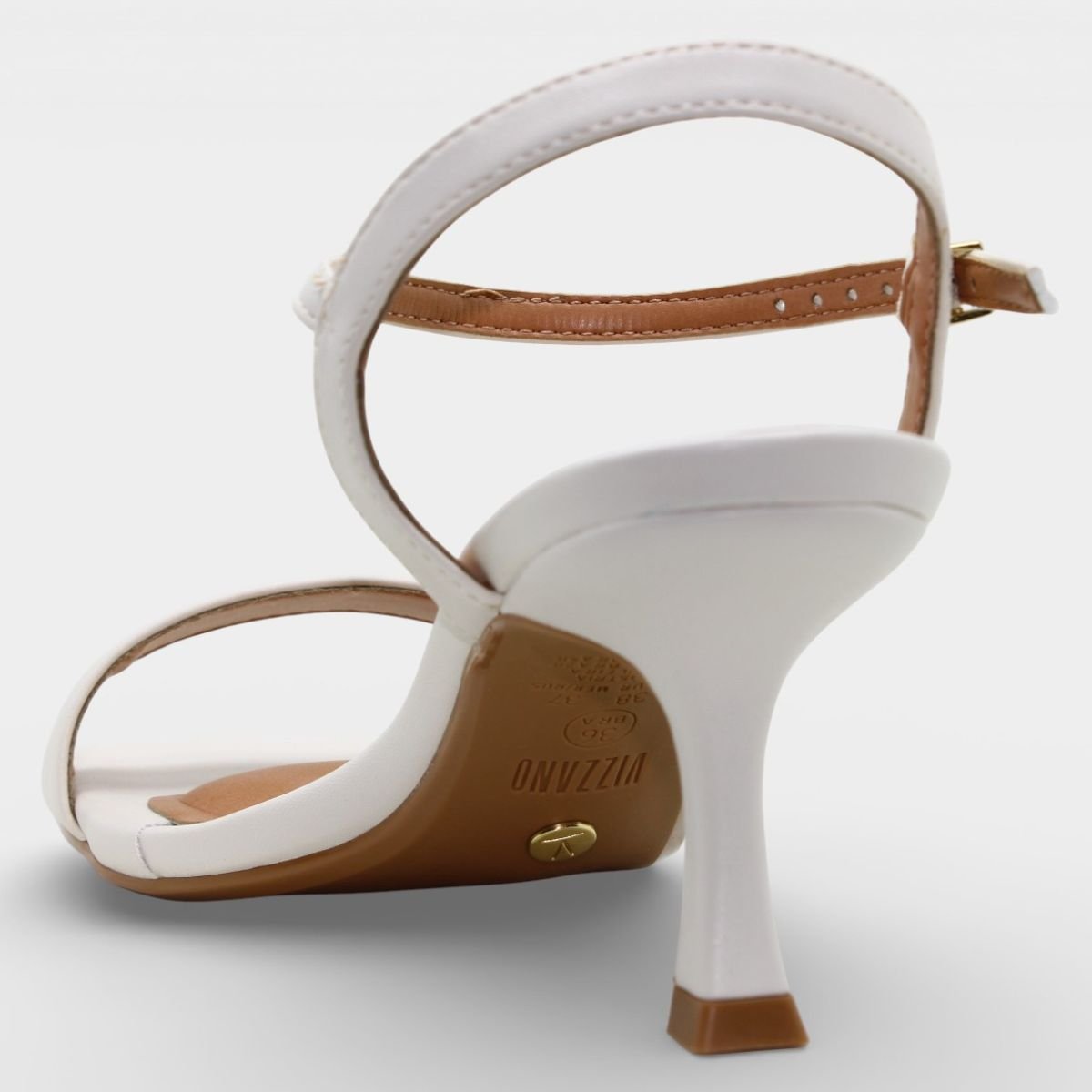 Sandália Vizzano Salto Baixo Feminino - Off White Branco 4