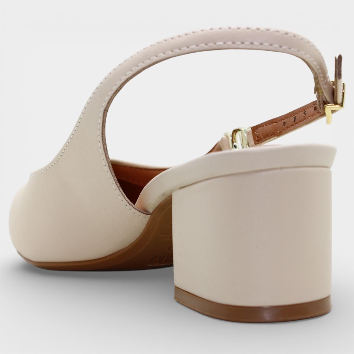 Scarpin Vizzano Slingback Salto Bloco Detalhe - Creme Bege 4
