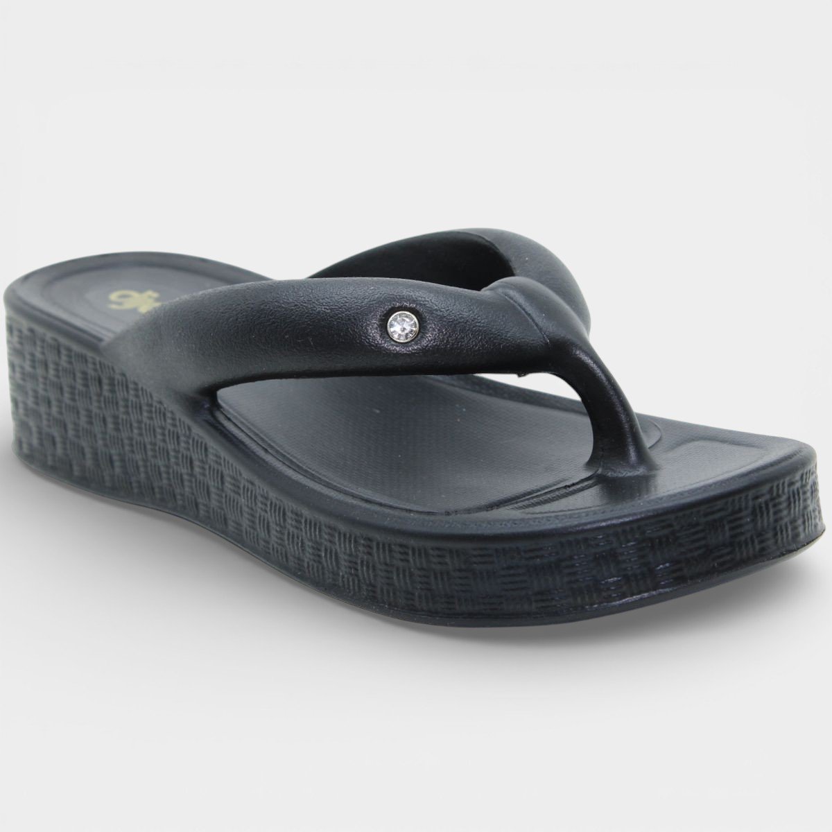 Tamanco Dijean Anatômico Brilho Feminino - Preto