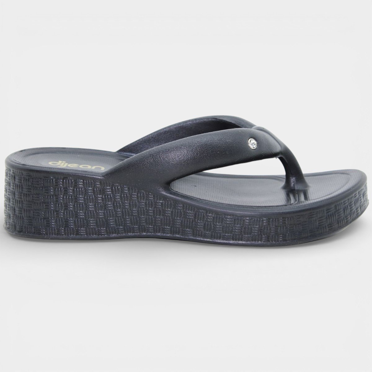 Tamanco Dijean Anatômico Brilho Feminino - Preto Preto 2