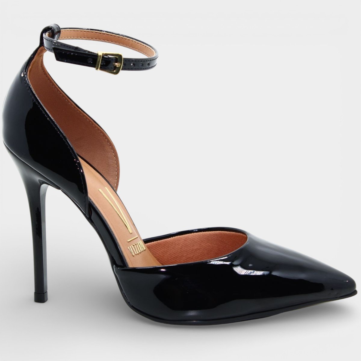 Scarpin Vizzano Salto Alto Verniz Feminino - Preto Preto 2