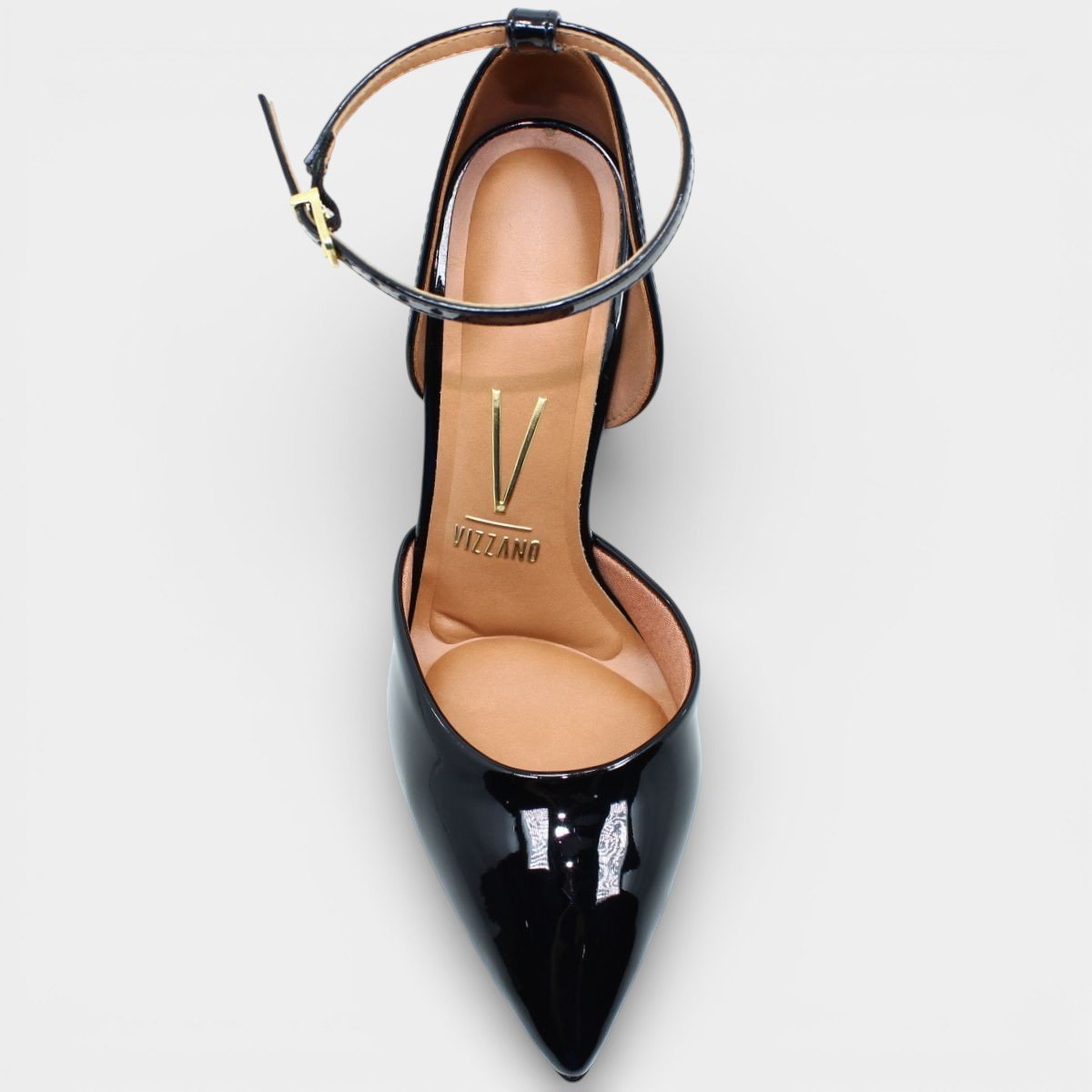 Scarpin Vizzano Salto Alto Verniz Feminino - Preto Preto 3
