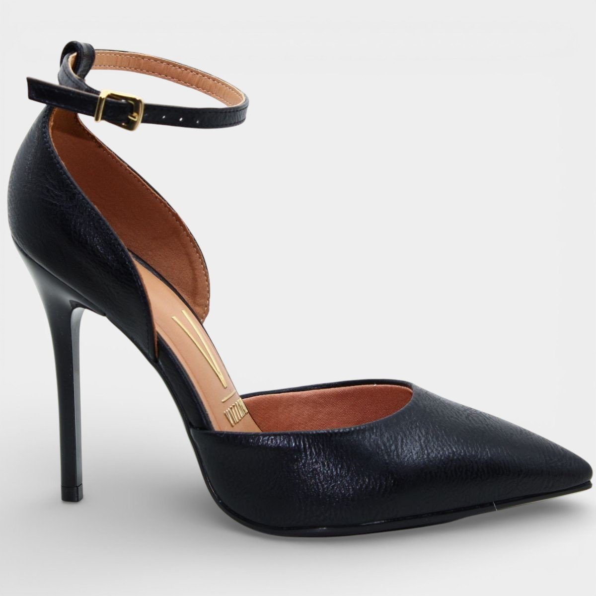 Scarpin Vizzano Salto Alto Texturizado Feminino - Preto Preto 2