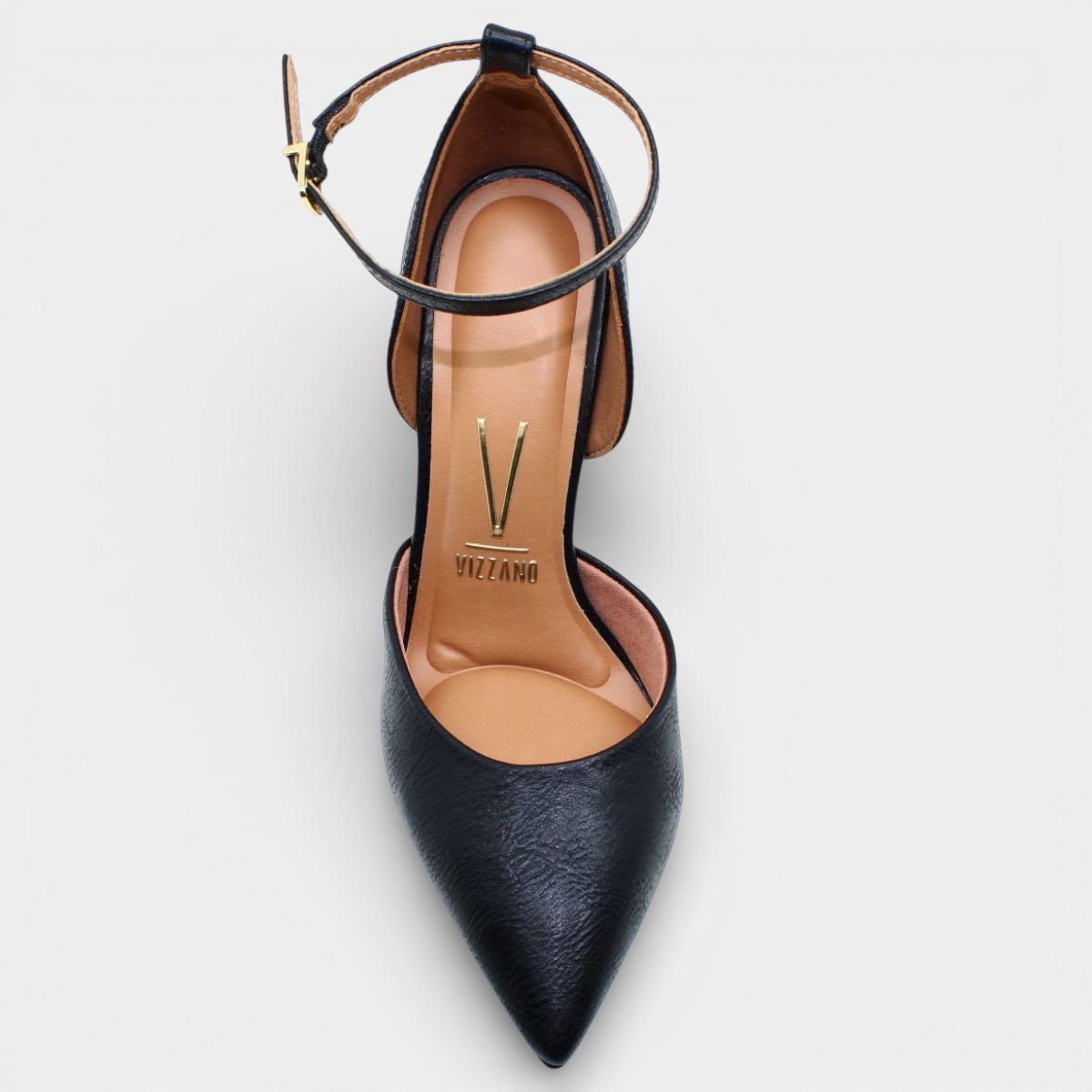 Scarpin Vizzano Salto Alto Texturizado Feminino - Preto Preto 3