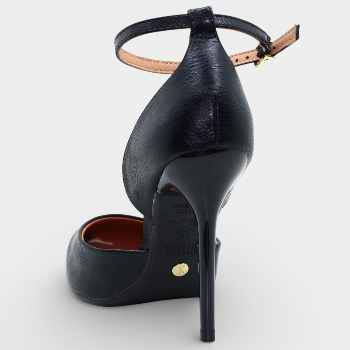 Scarpin Vizzano Salto Alto Texturizado Feminino - Preto Preto 4
