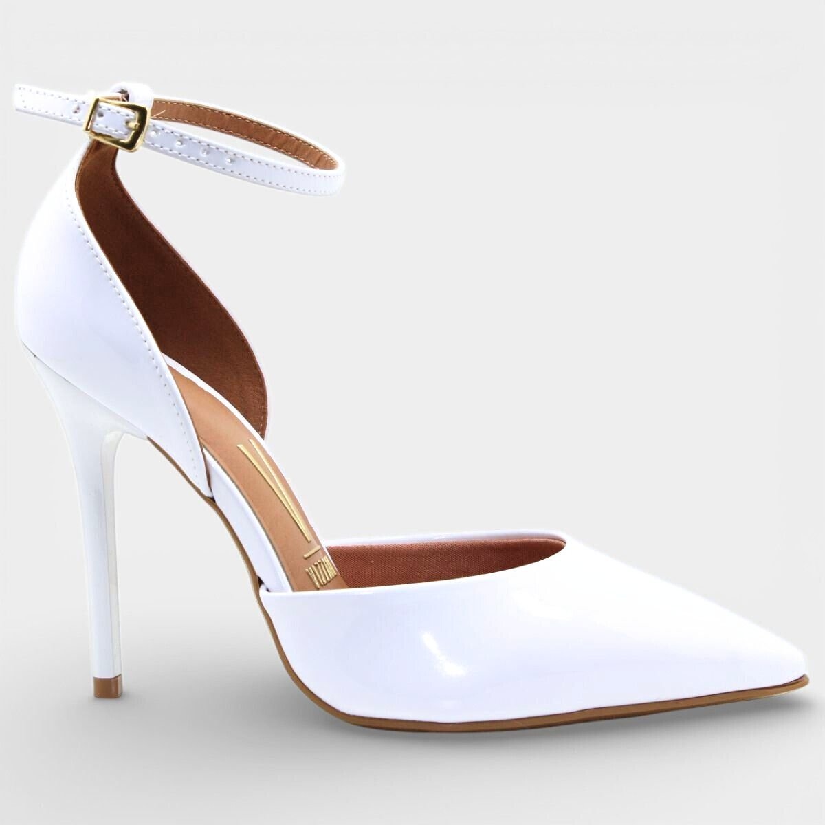 Scarpin Vizzano Salto Alto Verniz Feminino - Branco Branco 2