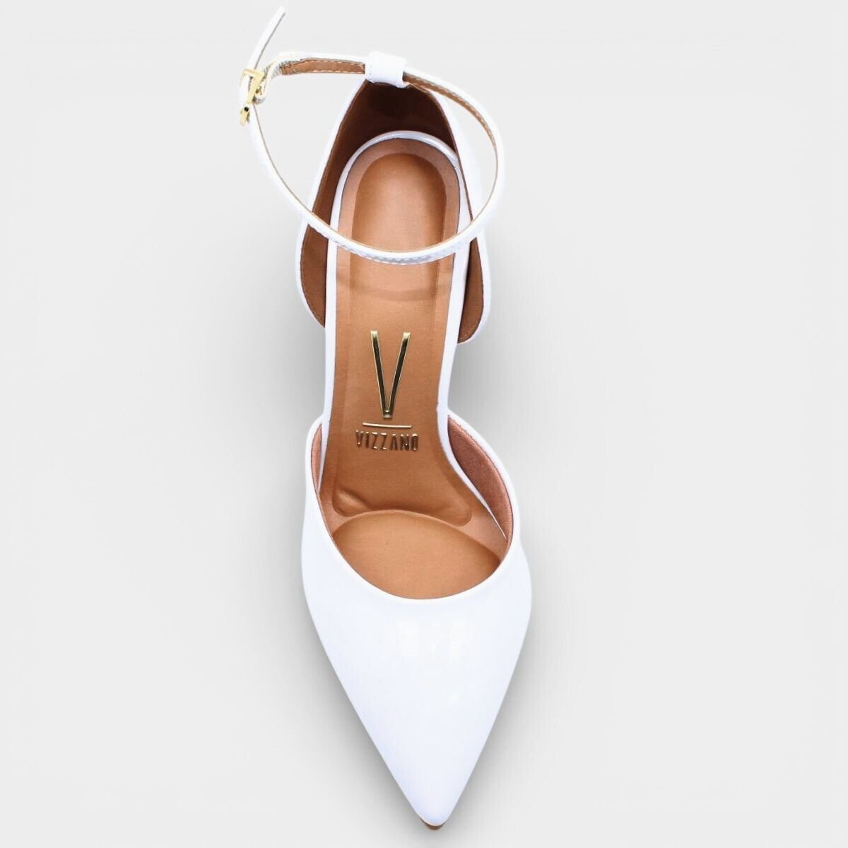 Scarpin Vizzano Salto Alto Verniz Feminino - Branco Branco 3