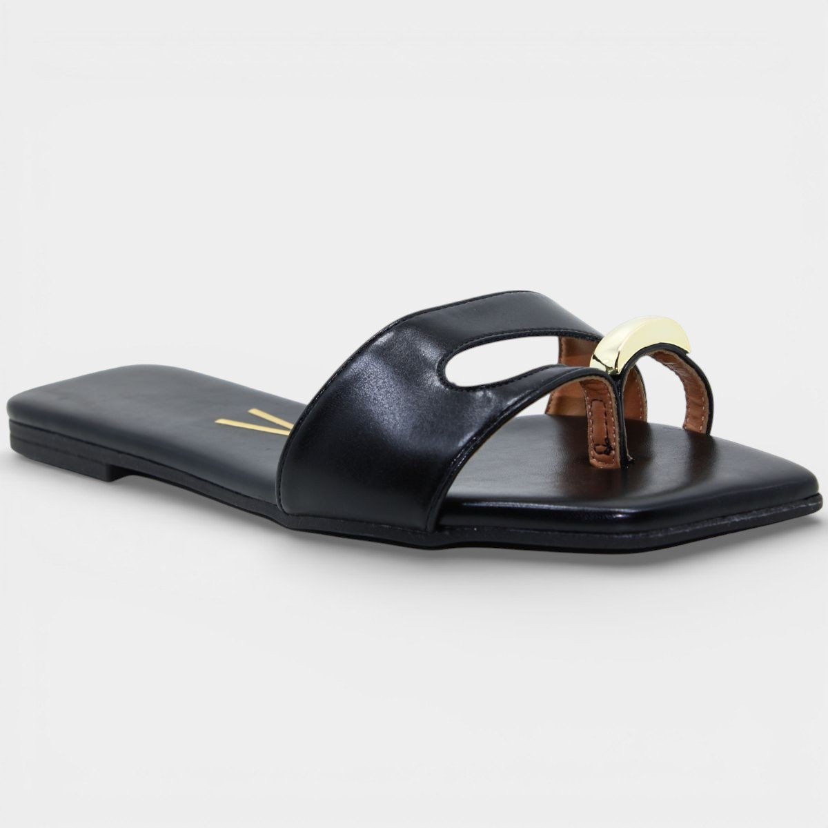 Rasteira Vizzano Detalhe Anel Feminina - Preto