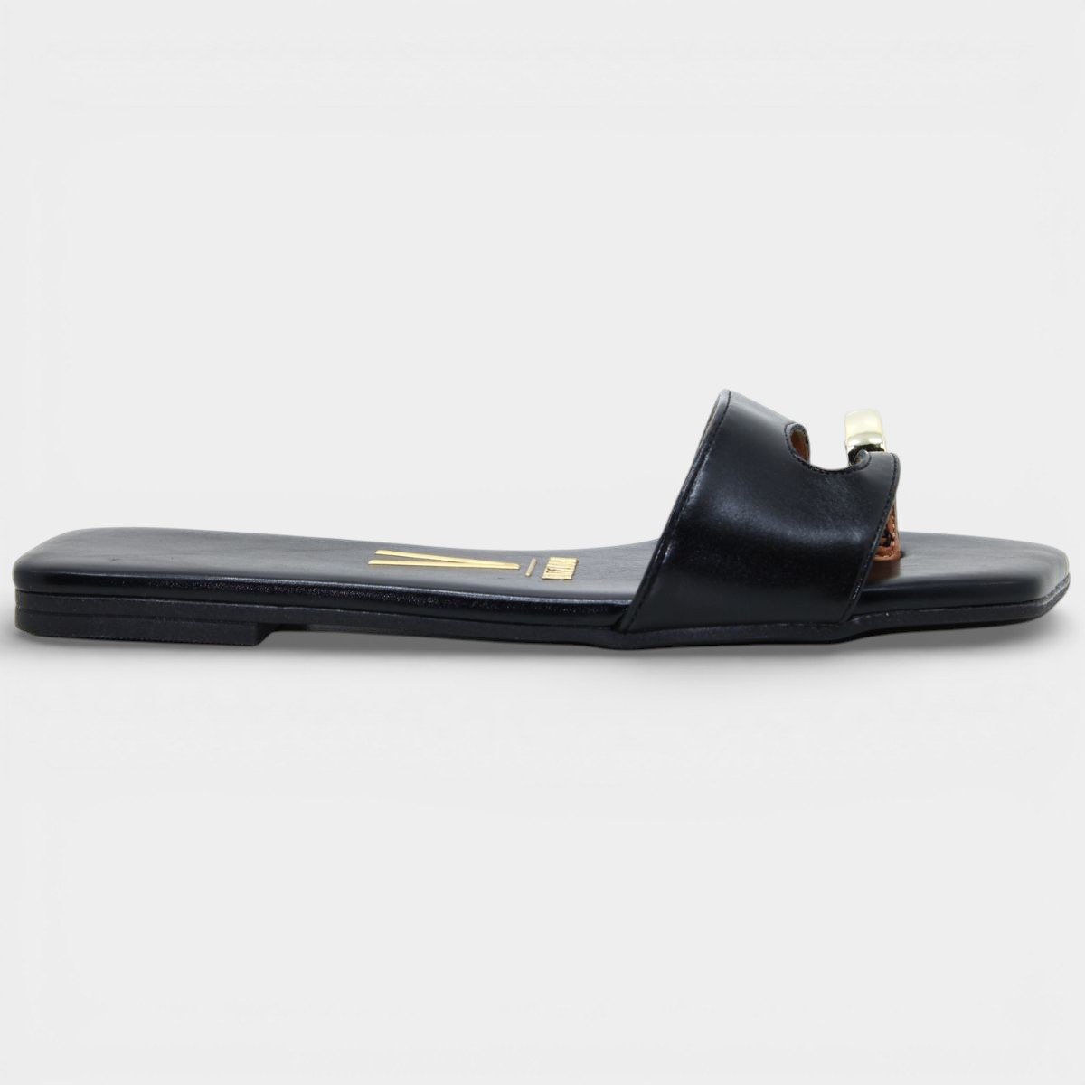 Rasteira Vizzano Detalhe Anel Feminina - Preto Preto 2