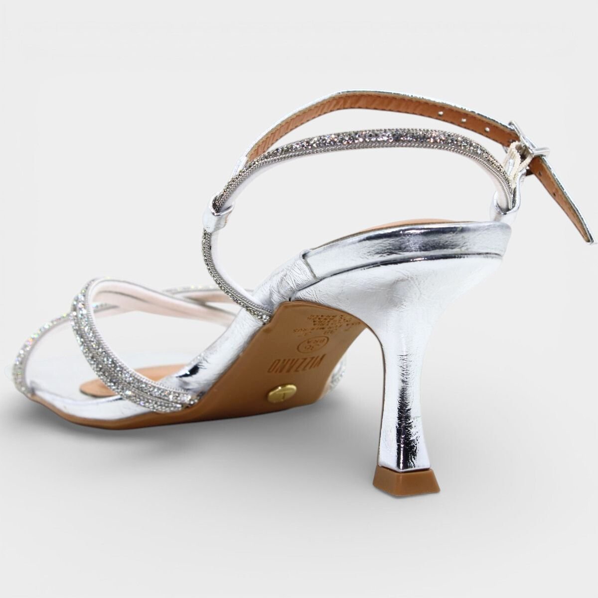 Sandália Vizzano Salto Baixo Strass Feminino - Prata Prata 4