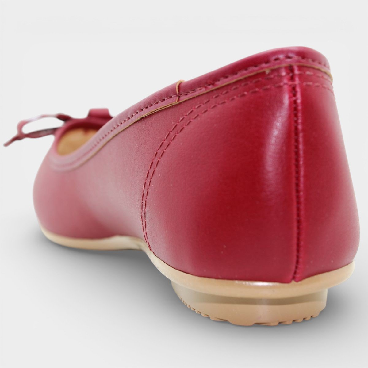 Sapatilha Moleca Bico Redondo Laço Ilhós Feminina - Vermelho Vermelho 4