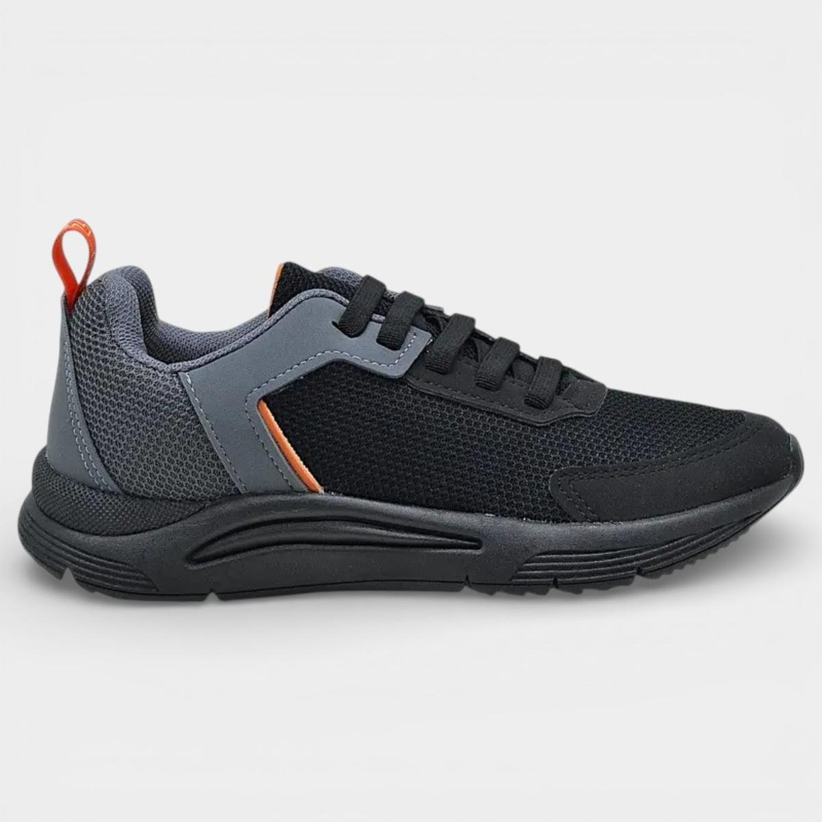 Tênis Infantil Klin New Sport Menino - Grafite e Laranja Preto 2