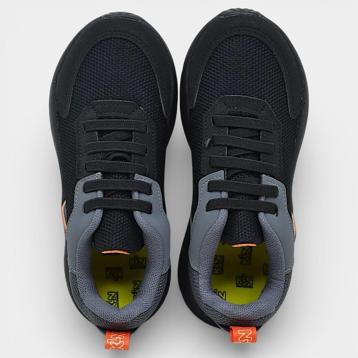 Tênis Infantil Klin New Sport Menino - Grafite e Laranja Preto 3