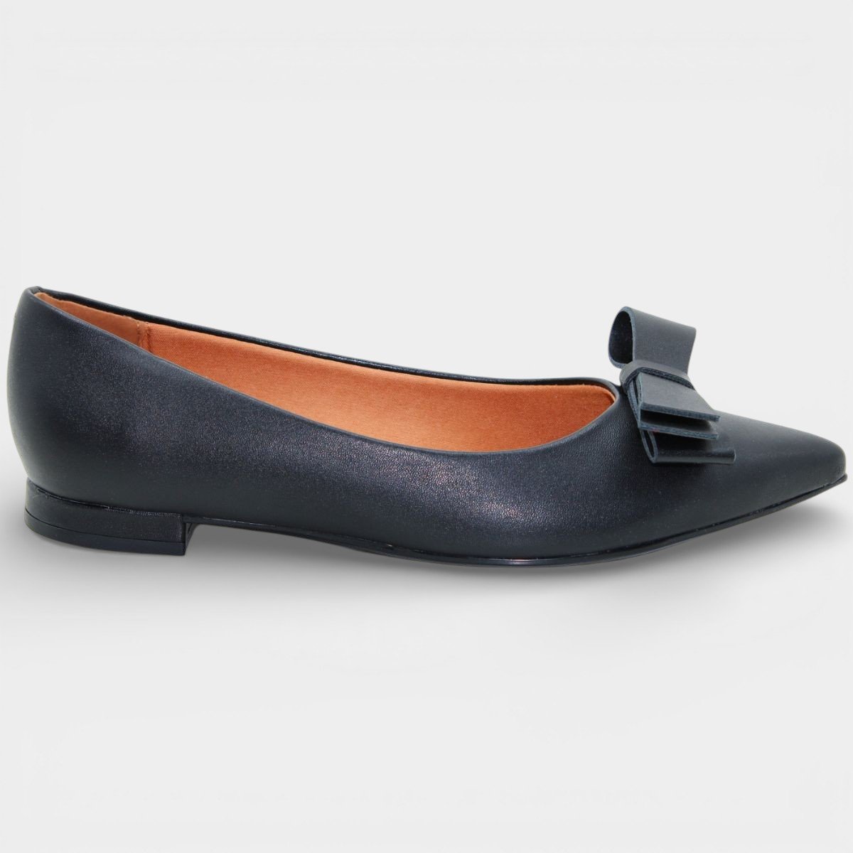 Sapatilha Vizzano Salto Baixo Bico Fino Laço Feminino - Preto Preto 2