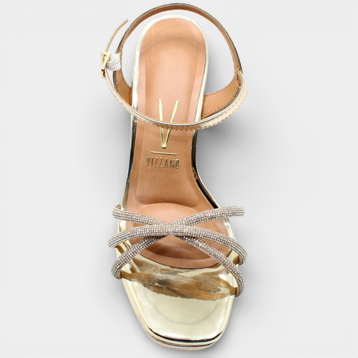 Sandália Vizzano Plataforma Strass Metalizada Feminina - Dourado Dourado 3
