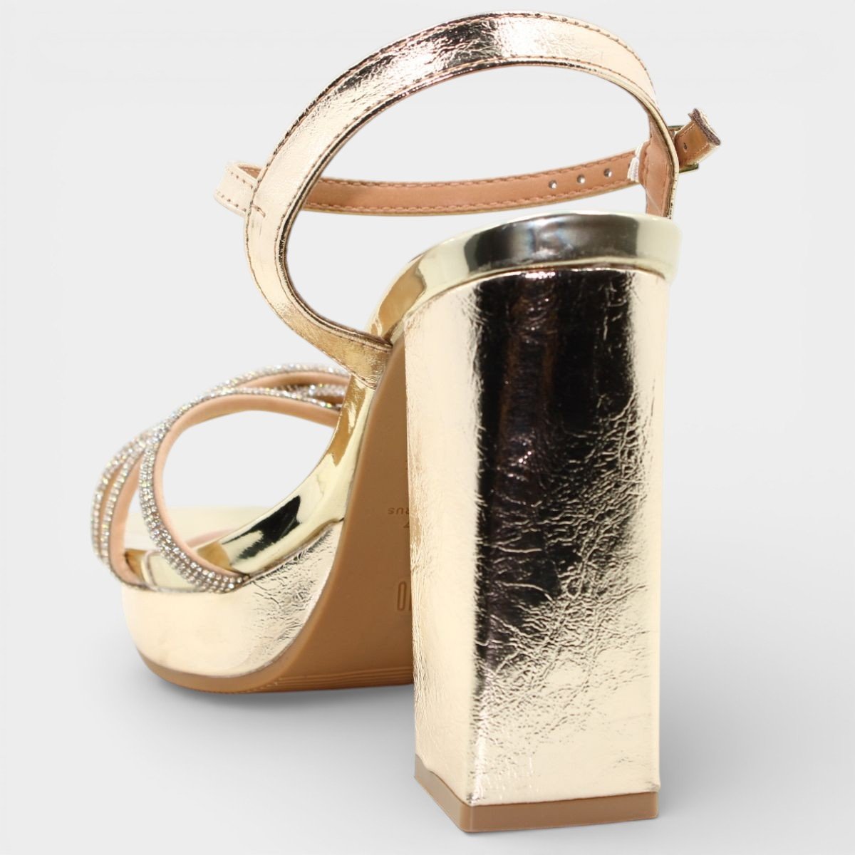 Sandália Vizzano Plataforma Strass Metalizada Feminina - Dourado Dourado 4
